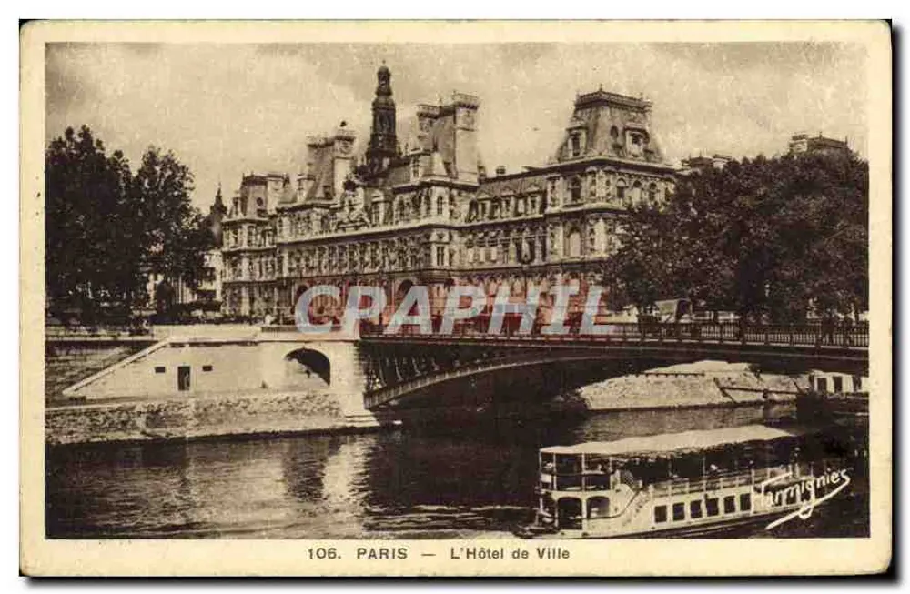 Paris — A Prefeitura — Edição E. Harmignies - Frente