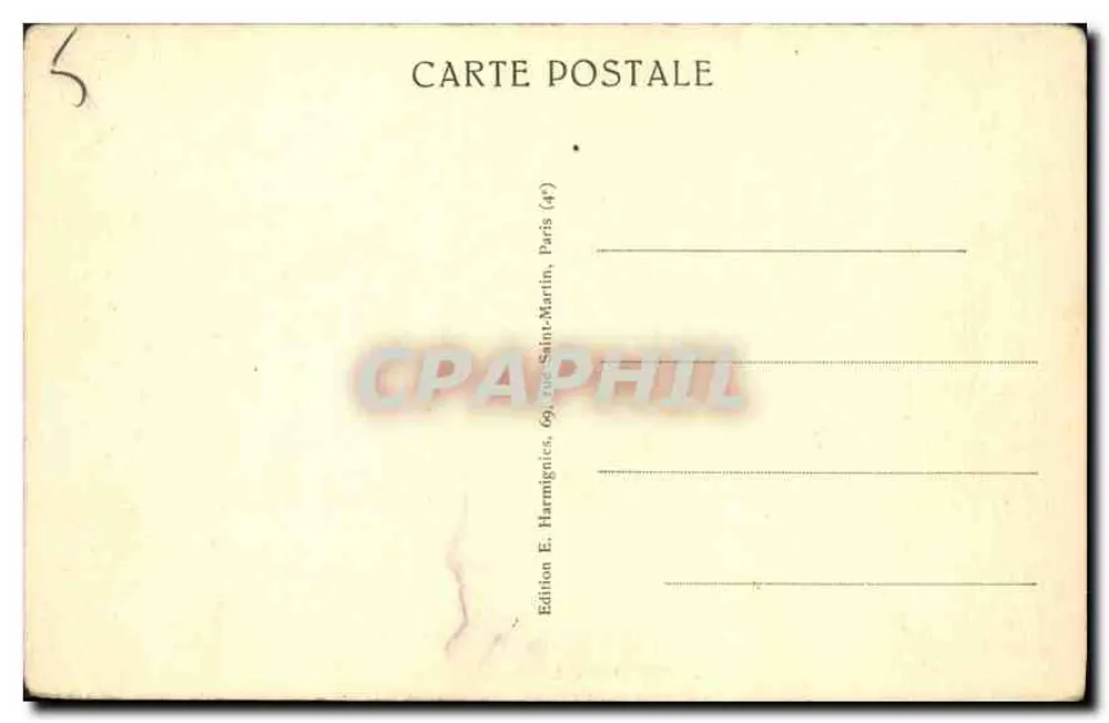 Paris — A Prefeitura — Edição E. Harmignies - Verso