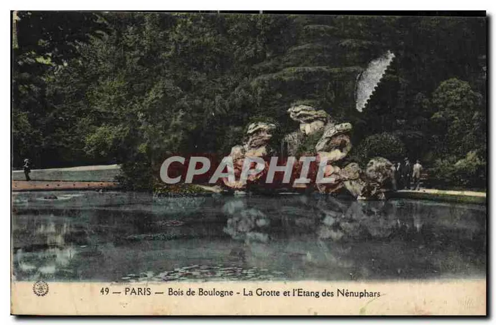 Paris — Bois de Boulogne — Die Höhle und der Seerosenteich — n°49 - Vorderseite