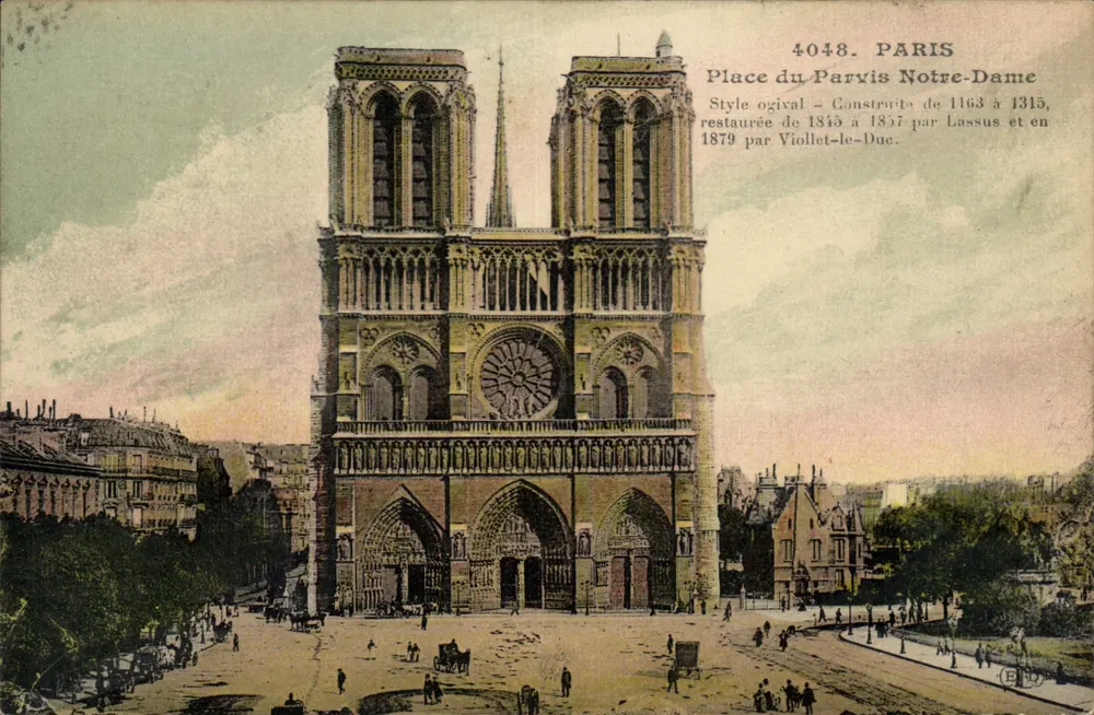 Notre-Dame de Paris — Gotische Fassade — Anonymer Verlag, Nr. 4048 - Vorderseite