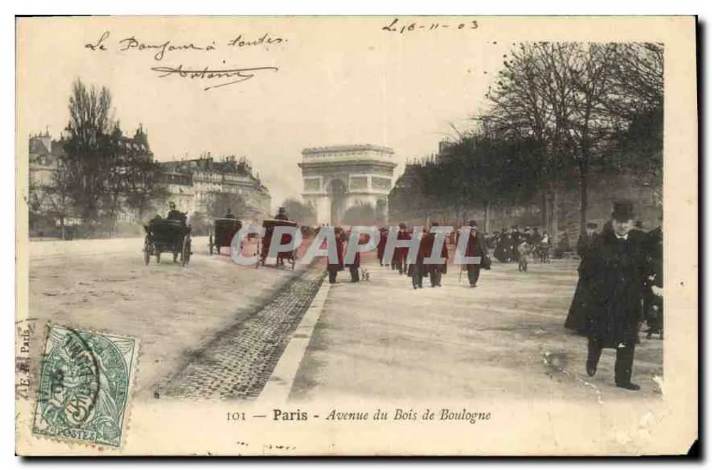 Paris - Avenue du Bois de Boulogne — Arc de Triomphe im Hintergrund — n°101 - Vorderseite