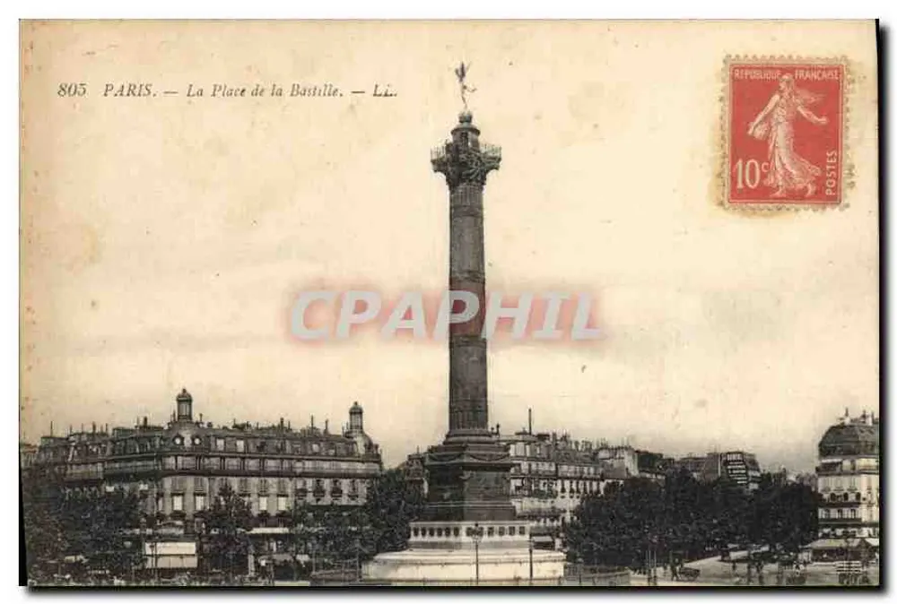 Paris — A Place de la Bastille — L.L. — n°805 - Frente