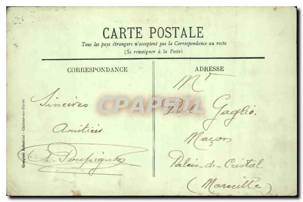 PARIS — O Ponte Alexandre — Editor: Companhia Industrial - Châlons-sur-Saône - Verso