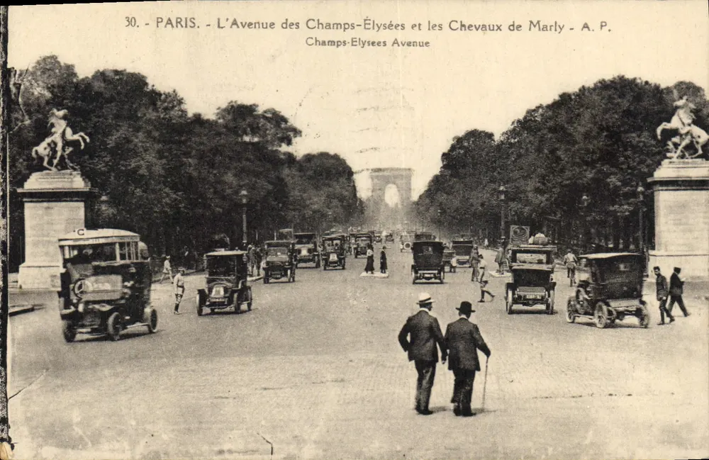 Paris - Die Avenue des Champs-Élysées und die Pferde von Marly - A.P. - Vorderseite