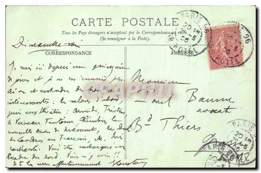 PARIS — O Monumento de Gambetta e o Louvre — LL. n°47 - Verso