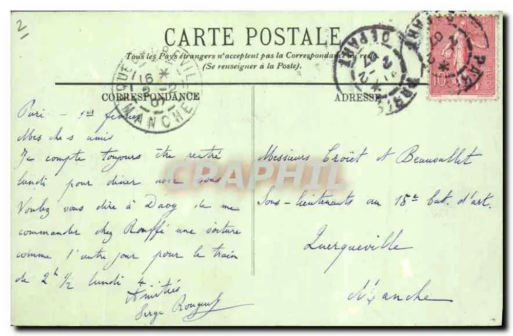 Paris — O Bois de Boulogne — LL. N° 261 - Verso