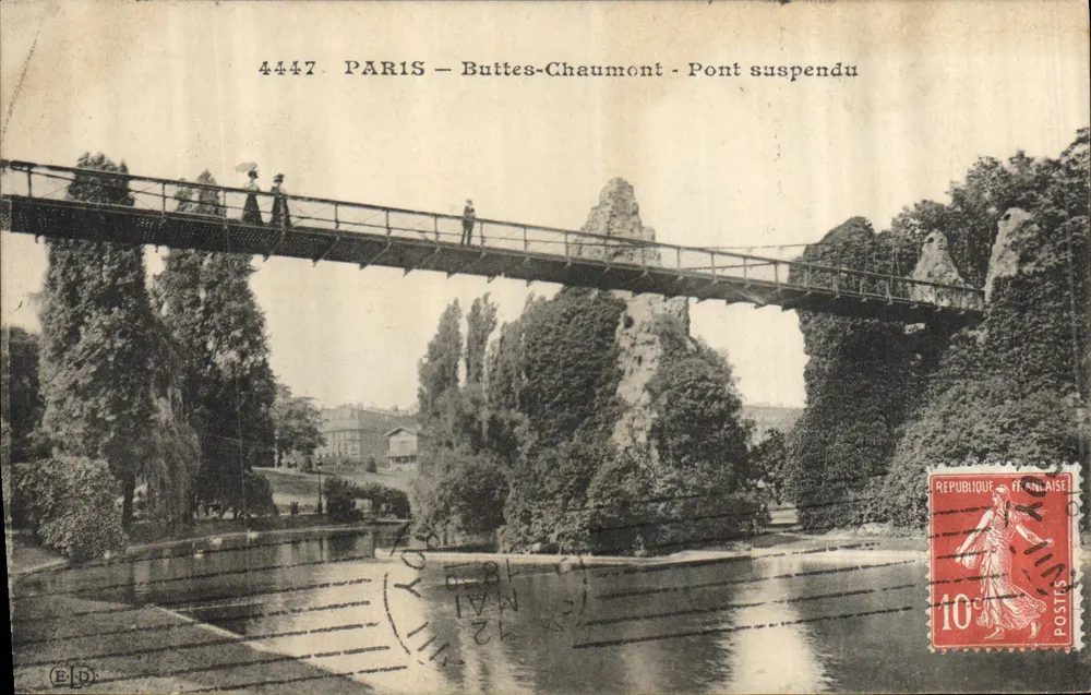 Parigi - Buttes-Chaumont - Ponte sospeso — Editore ELD, n° 4447 - Recto