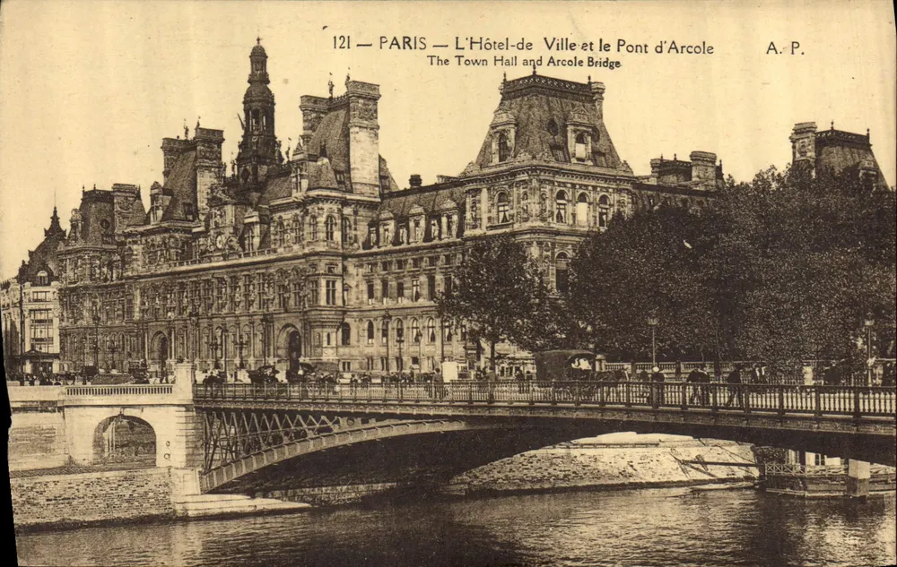 Paris — Das Rathaus und der Pont d'Arcole — A.P. n°121 - Vorderseite