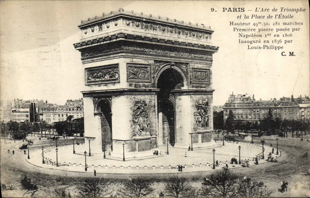 Paris — O Arco do Triunfo e a Praça da Estrela — Edição Artística C. M. - Frente