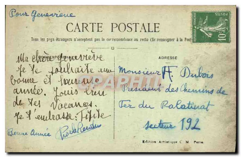 Paris — O Arco do Triunfo e a Praça da Estrela — Edição Artística C. M. - Verso
