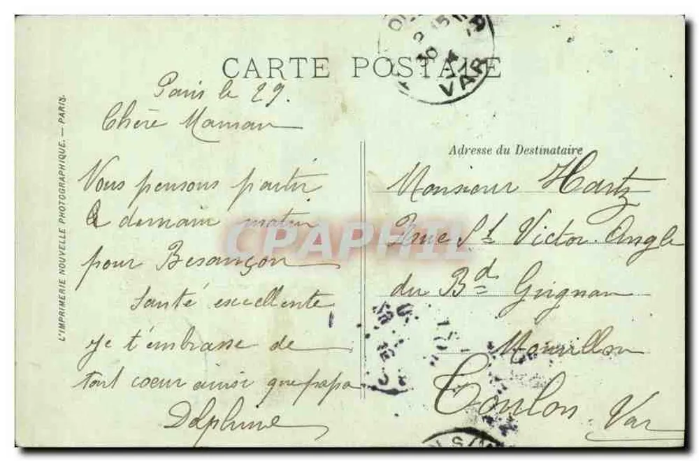 PARIS — A Colunata do Louvre — LL. — L’Imprimerie Nouvelle — n° 305 - Verso