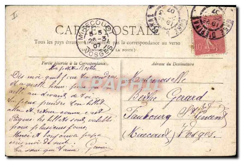 Paryż — Katedra Trójcy Świętej — kolekcja Petit Journal - Rewers