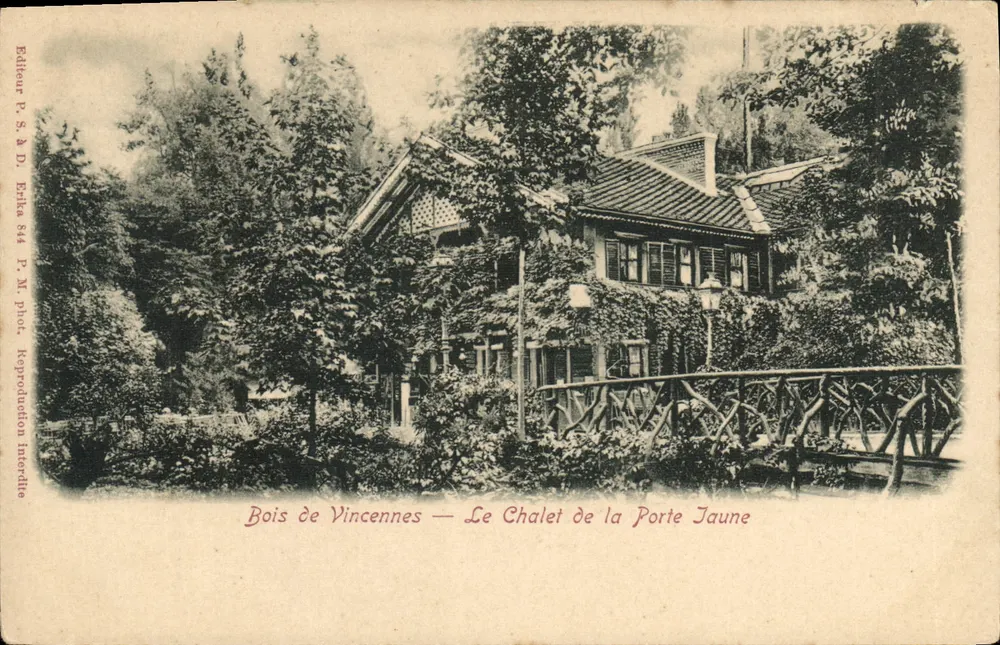 Bois de Vincennes — Chalet der Porte Jaune — Verlag P. S. à D. Erika, n° 844 - Vorderseite