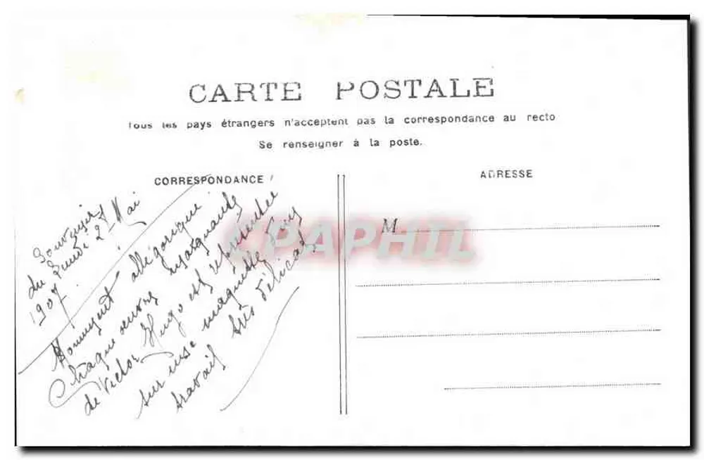 Paris - Monumento de Victor-Hugo — editor não identificado - Verso