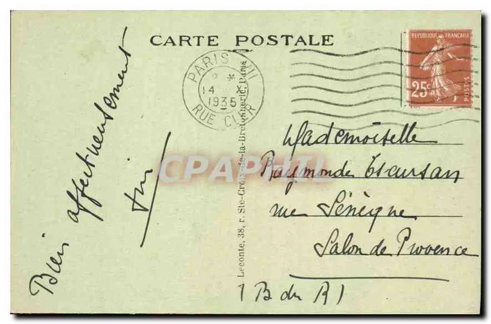 Paryż — Arc de Triomphe — A. L. nr 202 - Rewers