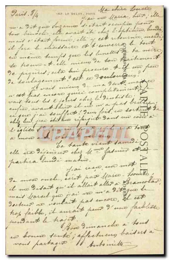Paris — Jardim de Cluny — Cluny Garden — n° 4136 - Verso
