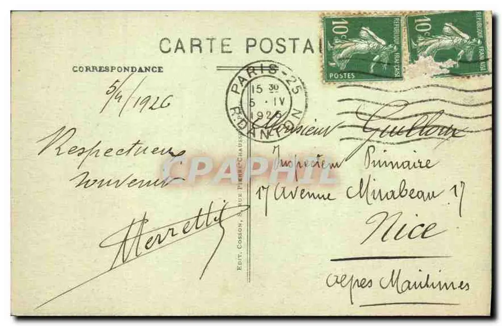 PARIS - Die Spitz der Notre-Dame und der Panorama der Seine (Ostseite) — C.M. — n°144 - Rückseite