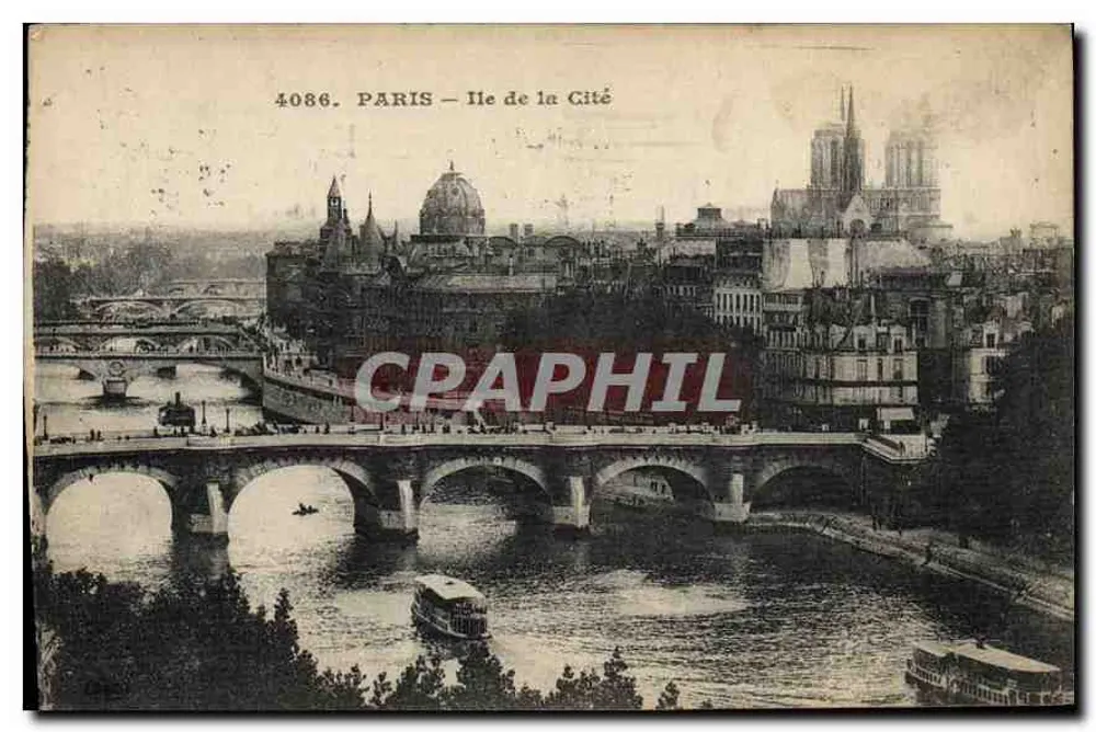 Paris — Ilha de la Cité — Editor E. Le Dely, n° 4086 - Frente