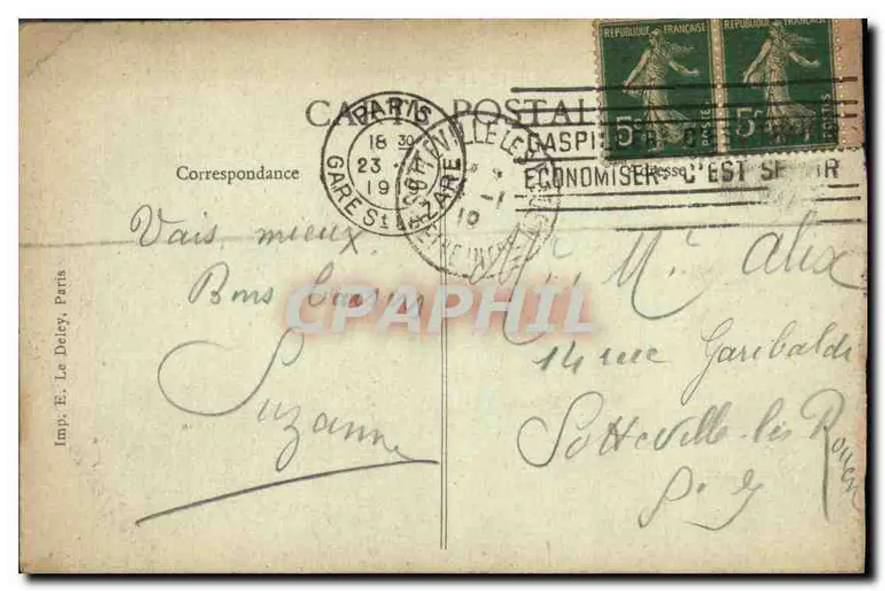 Paris — Ilha de la Cité — Editor E. Le Dely, n° 4086 - Verso