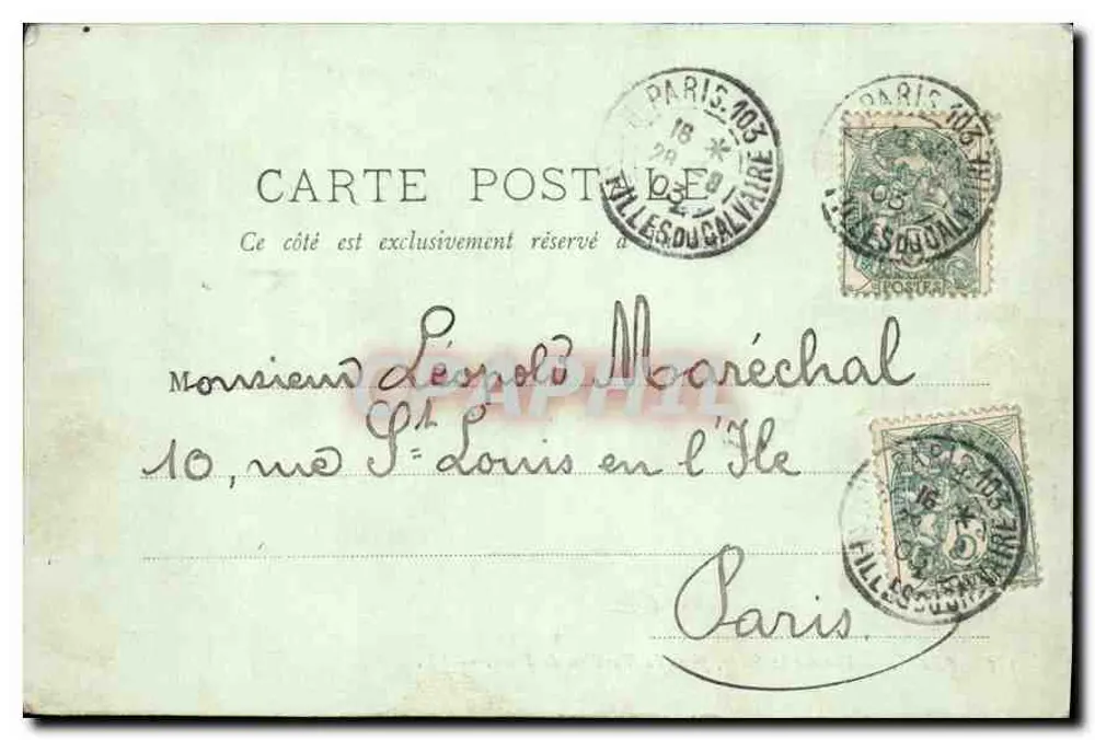 PARIS — Ansicht über die Seine, vom Pavillon de Flore aus — LL. Lucien - Rückseite