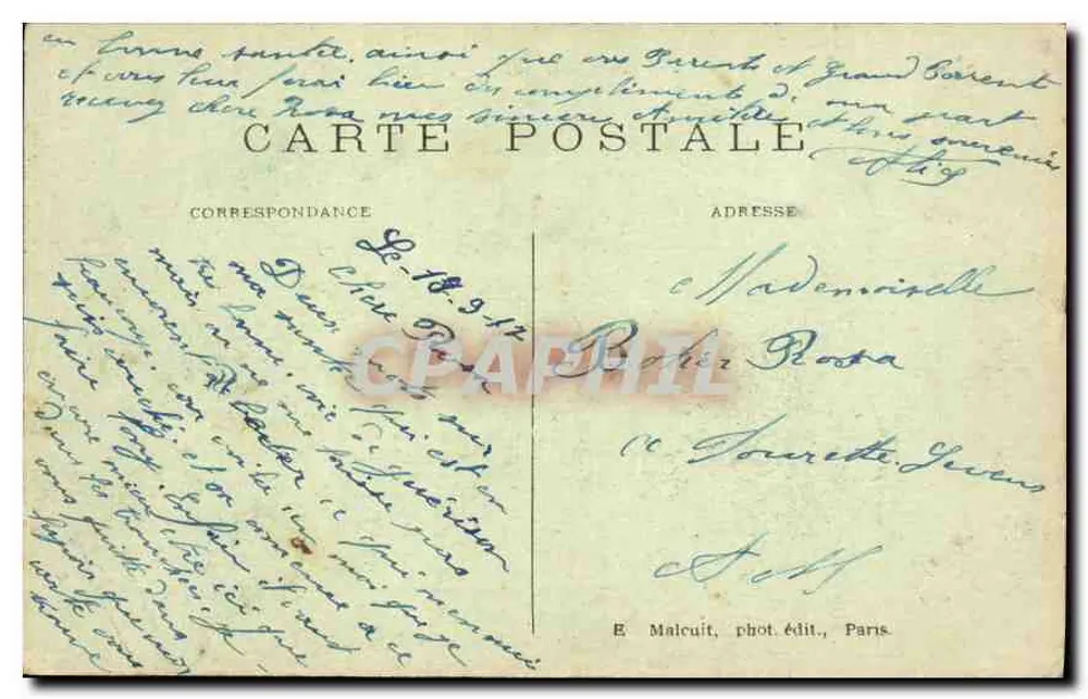 Paris — A Praça da Concórdia — E.M. n°5007 - Verso
