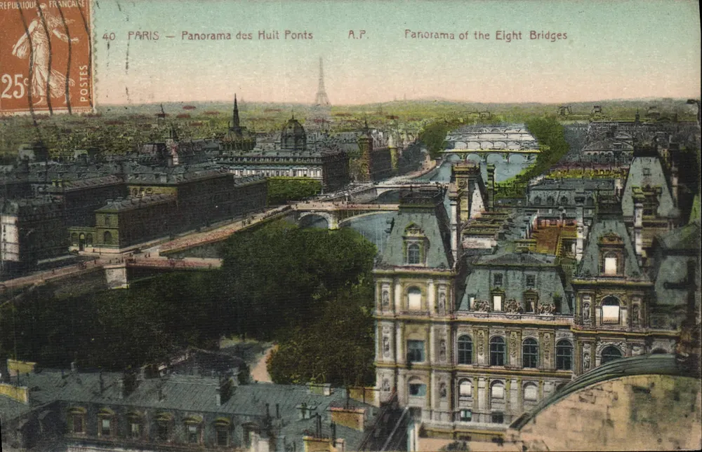 PARIS — Panorama dos Oito Pontes — A.P. — Panorama of the Eight Bridges - Frente