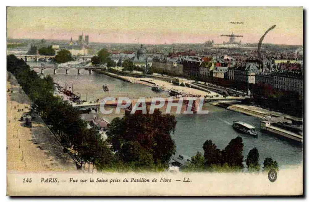 Paris — Ansicht über die Seine vom Pavillon de Flore — LL, n°145 - Vorderseite