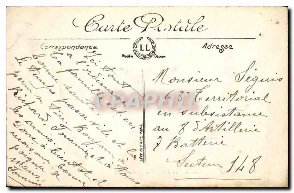 Paris — Ansicht über die Seine vom Pavillon de Flore — LL, n°145 - Rückseite