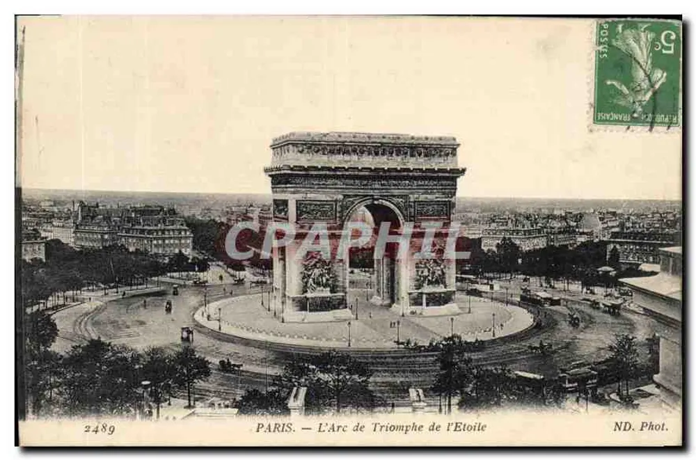 पेरिस — एल आर्क डी ट्रिओम्फ डी ल'एटोइल — ND. फोटो. — संख्या 2489 - आगे