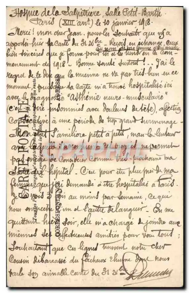 Paris — A Estátua de Strasbourg — LL. — n° 838 - Verso