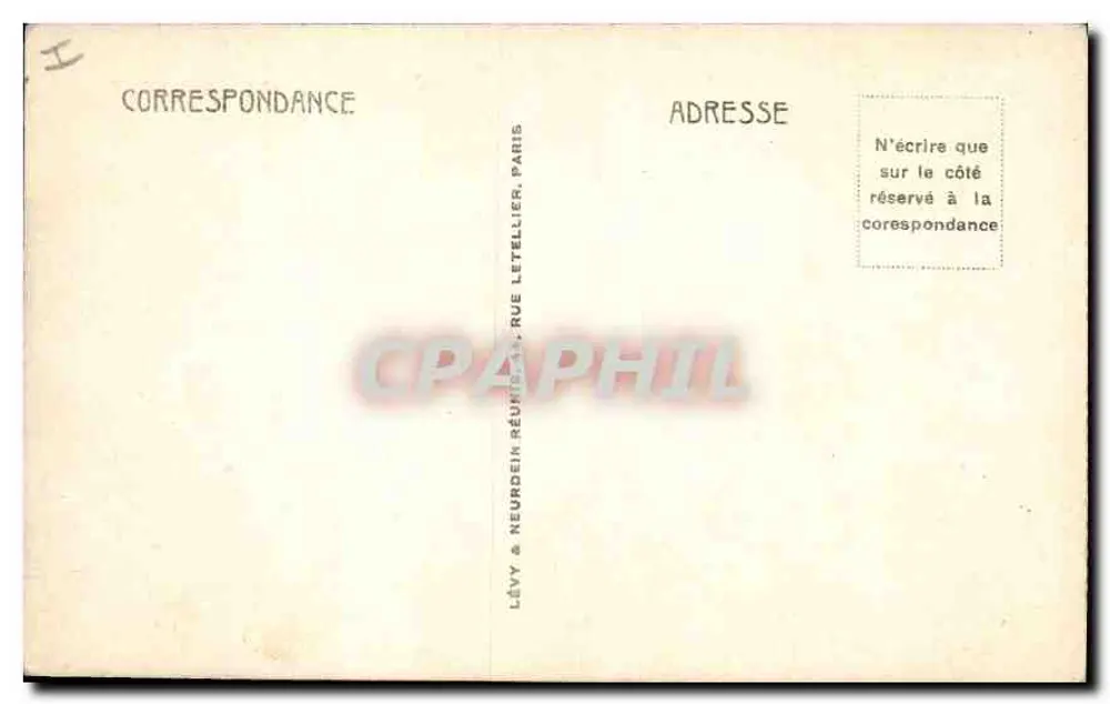 Paris — Praça Vendôme — editor Lévy & Neurdein, n° 1172 - Verso