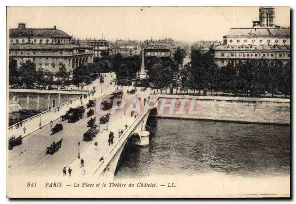 Paris — Die Place und das Theater du Châtelet — LL. — Nr. 821 - Vorderseite