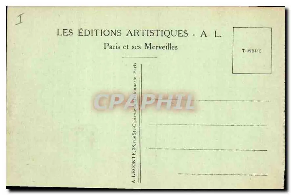 Paris — Das Palais und der Garten des Luxembourg — A.L. — n°235 - Rückseite