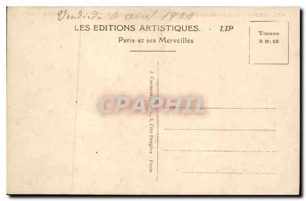 PARIS — Park der Buttes-Chaumont — Der Hängebrücke — Der See und der Aussichtspunkt — LIP - Rückseite