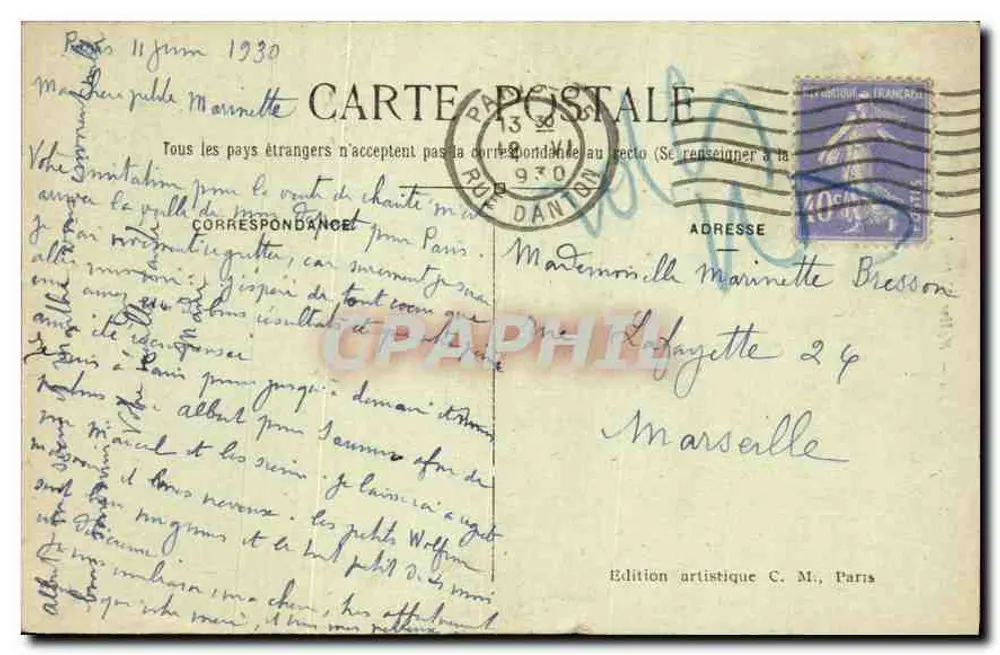 París — Iglesia de Notre-Dame — Edición artística C. M. - Reverso