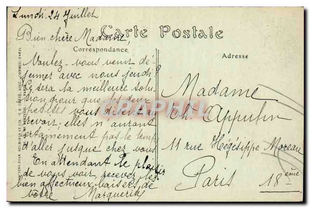 Paris — Der Pont d'Arcole und das Rathaus — Verlag JND, Nr. 305 - Rückseite