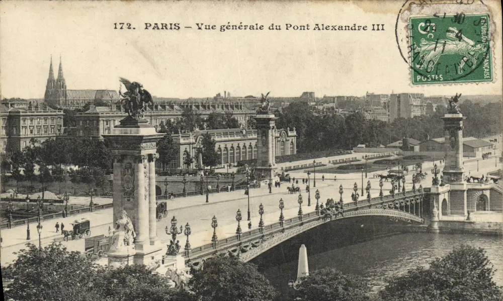 PARIS – Vista geral do Ponte Alexandre III — editor desconhecido, n° 172 - Frente