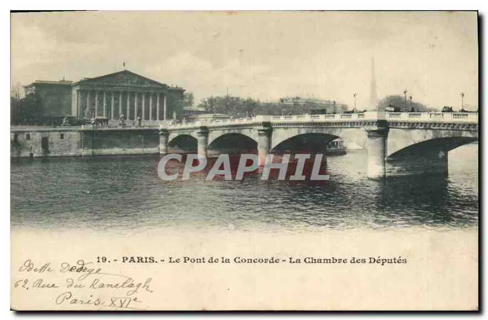 Paris - Der Pont de la Concorde - Die Kammer der Abgeordneten — P. Dedège, n°19 - Vorderseite