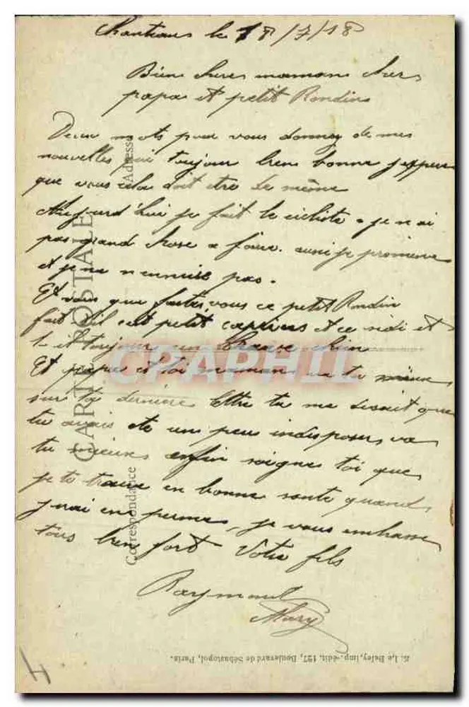 Pequeno Palácio dos Campos Elísios — Construído para a Exposição de 1900 — por Girault, n° 4018 - Verso
