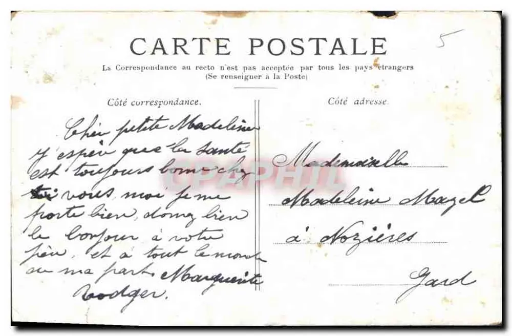 Paris — La Bastille, Colonne de Juillet. Éditeur : S. — Timbre 10c. - Rückseite