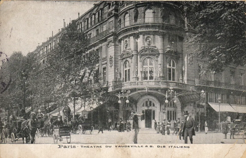 Paris — Théâtre du Vaudeville & B. des Italiens — éditeur imprimeur non visible - Frente