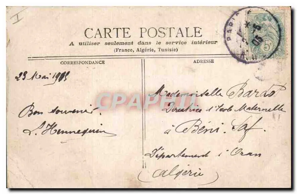 Paris — Théâtre du Vaudeville & B. des Italiens — éditeur imprimeur non visible - Verso