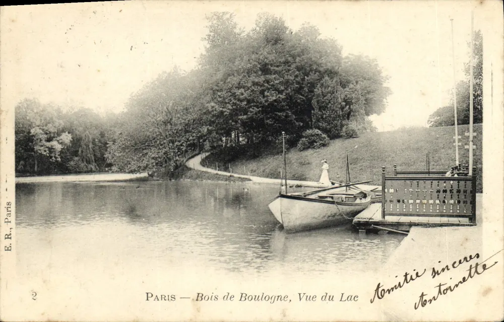 Paris — Bois de Boulogne, Blick auf den See — E.R., Paris, n°2 - Vorderseite