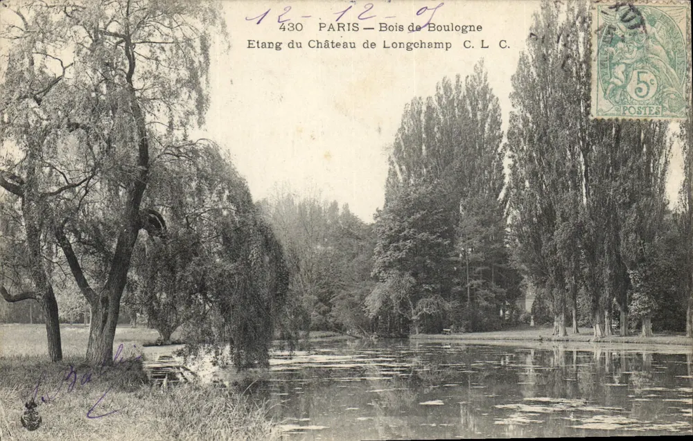 See des Schlosses Longchamp — Bois de Boulogne — C. L. C. — n°430 - Vorderseite