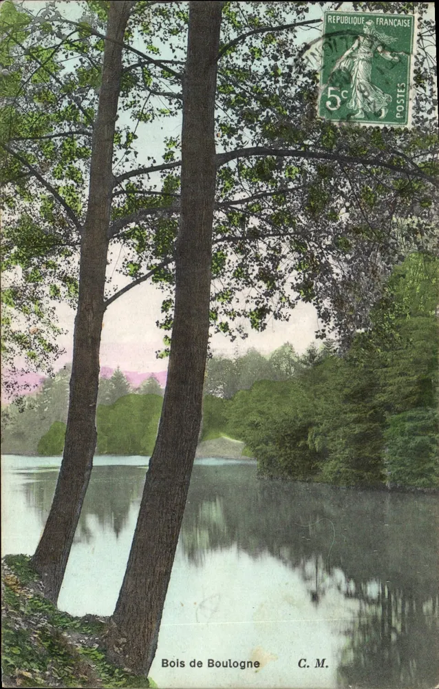 Bois de Boulogne — vista do lago — C. M. - Frente