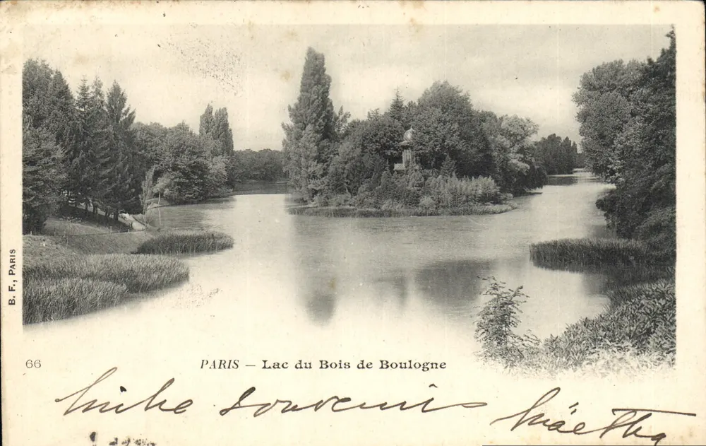 Paris — Lago do Bois de Boulogne — B. F., Paris, n°66 - Frente