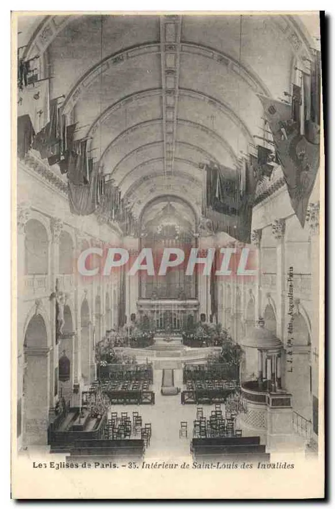 Innenraum der Saint-Louis des Invalides — Die Kirchen von Paris — n°35 — Verlag L. J. J. P. Argandane-Faure - Vorderseite
