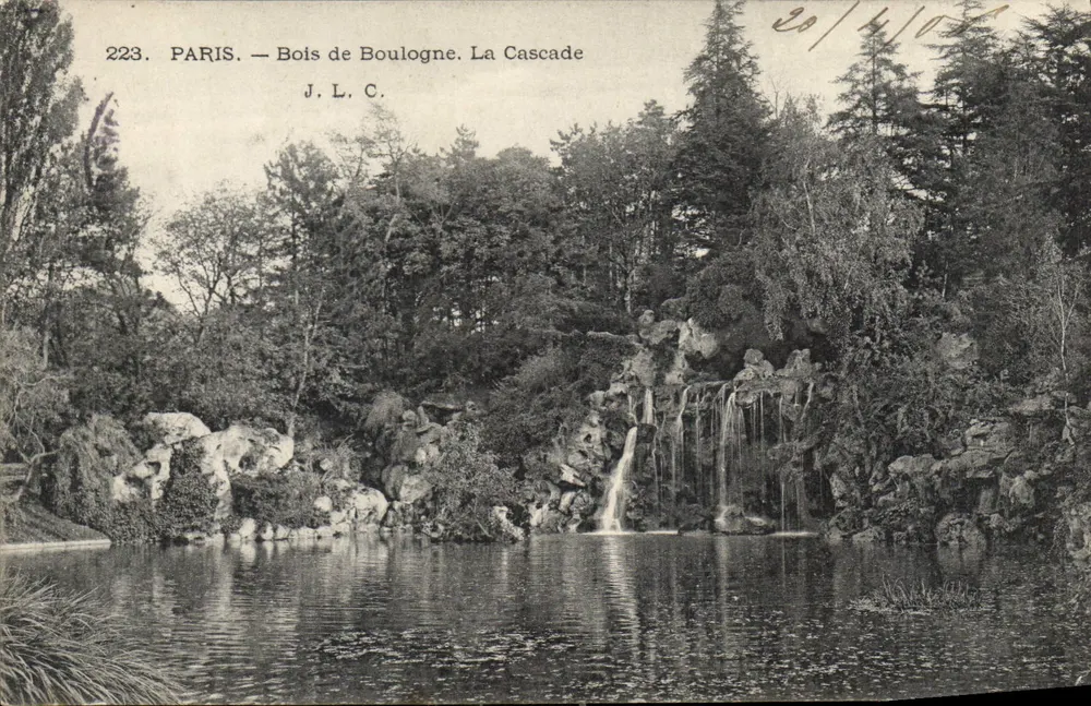 Paris — Bois de Boulogne. A Cascata — J.L.C. n°223 - Frente