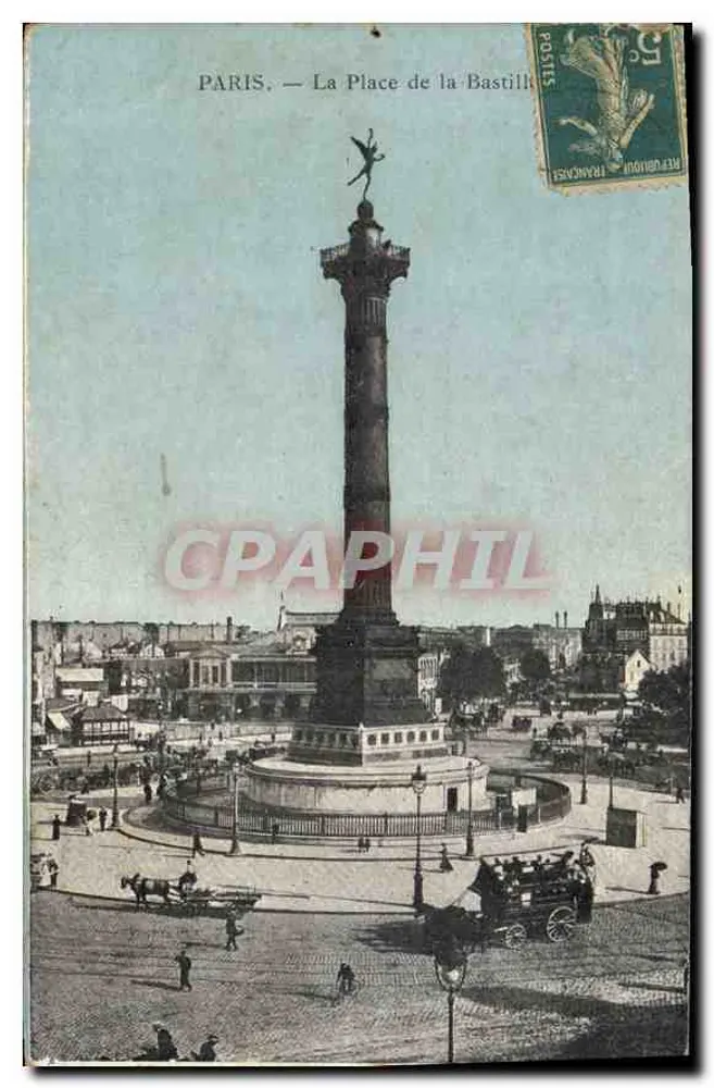 Paris — A Praça da Bastilha — Editor não visível - Frente
