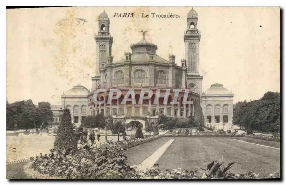 Paris - O Trocadéro — vista do Palácio de Chaillot, editor não identificado - Frente